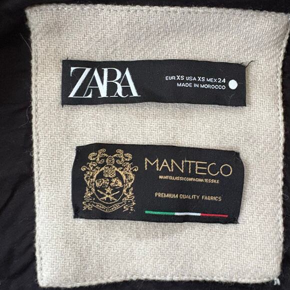 Zara Oversized Manteco Wool Blend Overshirt Shacket In Stone - Picture 8 of 9